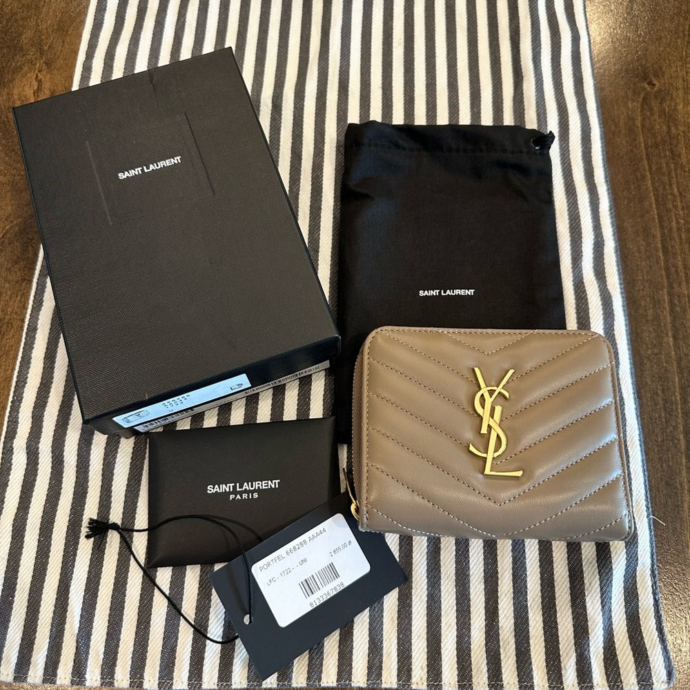 Saint Laurent YSL Compact Zip Around Wallet